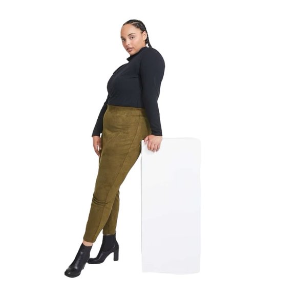 Joe Fresh Brown Faux Suede Leggings Size Medium Autumn Fall Spring Comfy - Picture 8 of 9